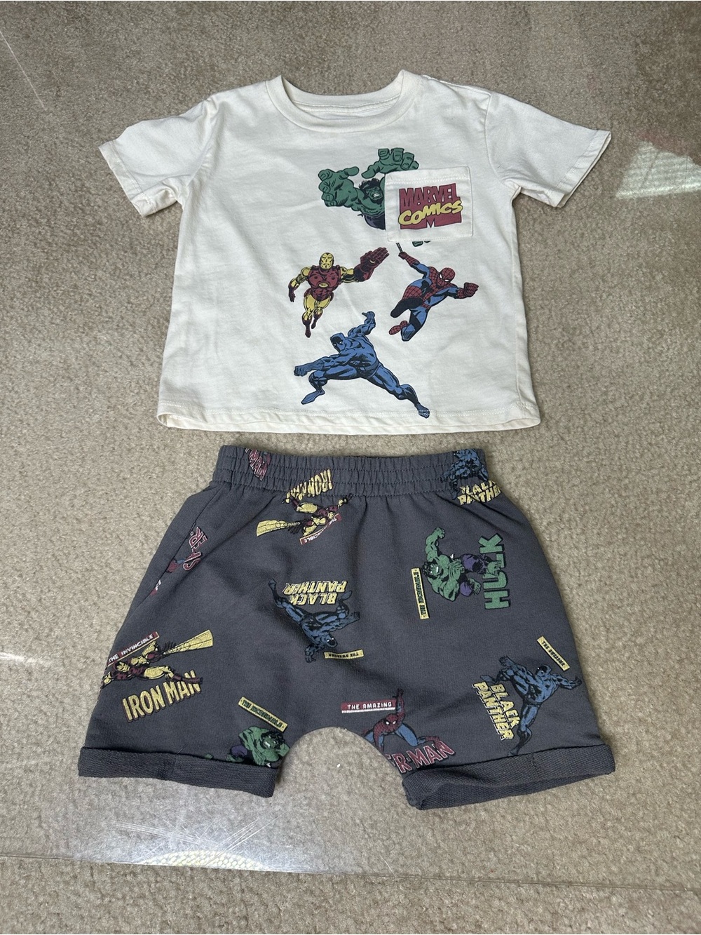 MARVEL SUPERHERO 2 PIECE SHORT SET TODDLER BOY 2T